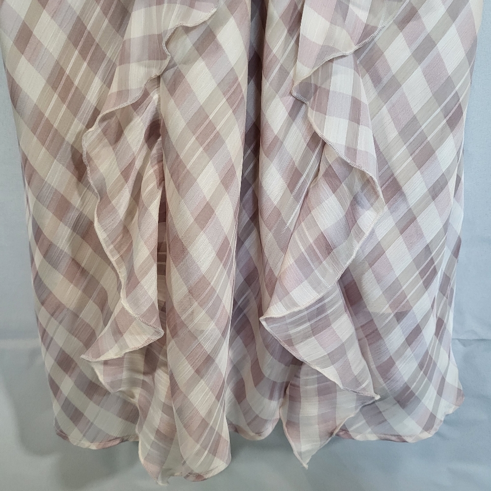 Victoria’s Secret Ruffle plaid pink dress women's L feminine adjustable straps - Picture 11 of 12